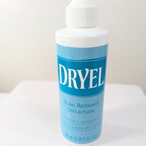 Vintage Dryel Stain Remover Bottle Liquid 3.38oz teal blue label 2001 P&G READ